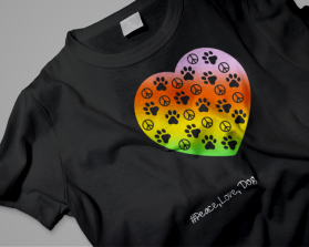 Peace Love Dog T Shirt entry by boukeroui