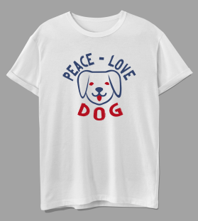 Peace Love Dog T Shirt entry by Dragan Djordjevic