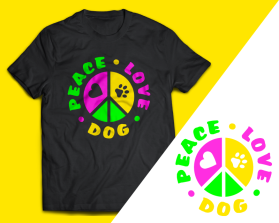 Peace Love Dog T Shirt entry by Saepudin