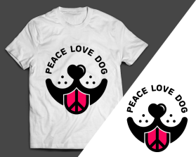 Peace Love Dog T Shirt entry by Saepudin