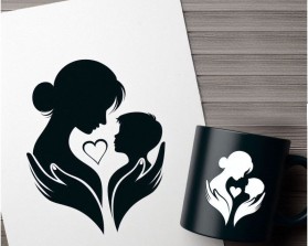 mother / son logo minimalist image - no words entry by Moneygame2