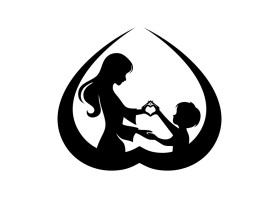 mother / son logo minimalist image - no words entry by erionart