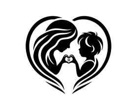 mother / son logo minimalist image - no words entry by dendird