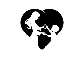 mother / son logo minimalist image - no words entry by erionart