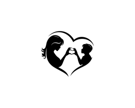 mother / son logo minimalist image - no words entry by andsue