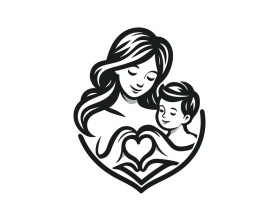 mother / son logo minimalist image - no words entry by WIDOKO