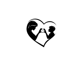 mother / son logo minimalist image - no words entry by andsue