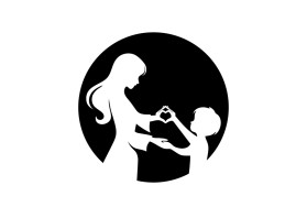 mother / son logo minimalist image - no words entry by erionart