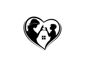 mother / son logo minimalist image - no words entry by andsue
