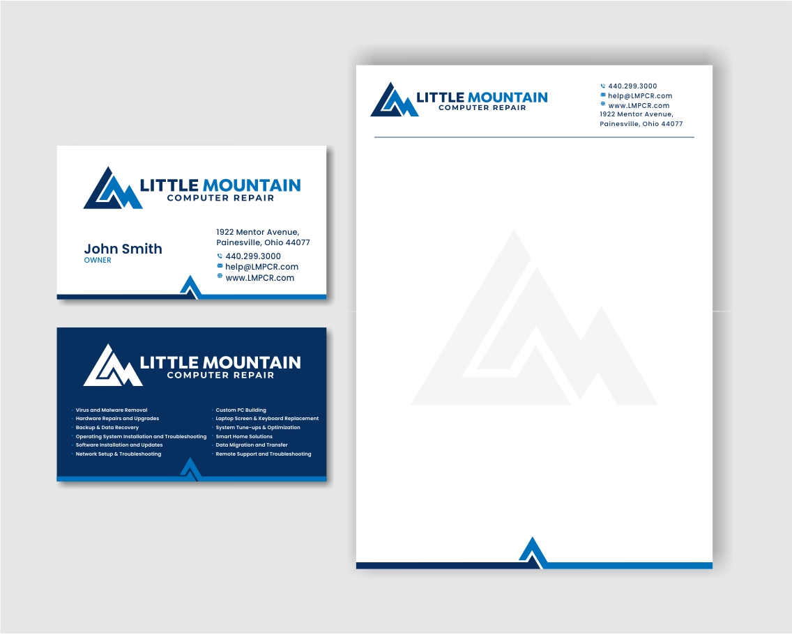 Business Card & Stationery Design for Little Mountain Computer Repair