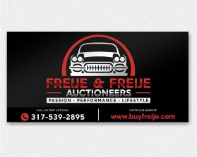 Freije & Freije Auctioneers Classic car banner design entry by iosiconsdesign