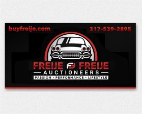 Freije & Freije Auctioneers Classic car banner design entry by iosiconsdesign