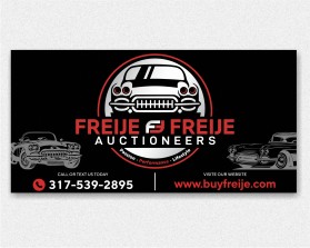 Freije & Freije Auctioneers Classic car banner design entry by iosiconsdesign