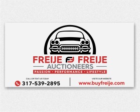 Freije & Freije Auctioneers Classic car banner design entry by iosiconsdesign