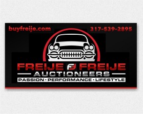 Freije & Freije Auctioneers Classic car banner design entry by iosiconsdesign