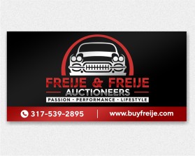 Freije & Freije Auctioneers Classic car banner design entry by iosiconsdesign