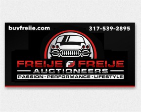 Freije & Freije Auctioneers Classic car banner design entry by iosiconsdesign