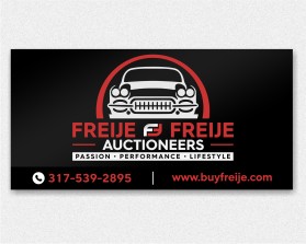 Freije & Freije Auctioneers Classic car banner design entry by iosiconsdesign