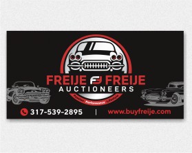 Freije & Freije Auctioneers Classic car banner design entry by iosiconsdesign