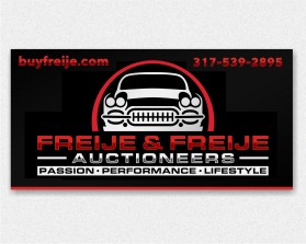 Freije & Freije Auctioneers Classic car banner design entry by iosiconsdesign