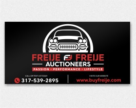 Freije & Freije Auctioneers Classic car banner design entry by iosiconsdesign