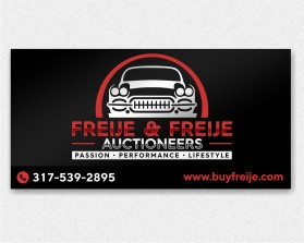 Freije & Freije Auctioneers Classic car banner design entry by iosiconsdesign