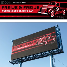 Freije & Freije Auctioneers Classic car banner design entry by Urke