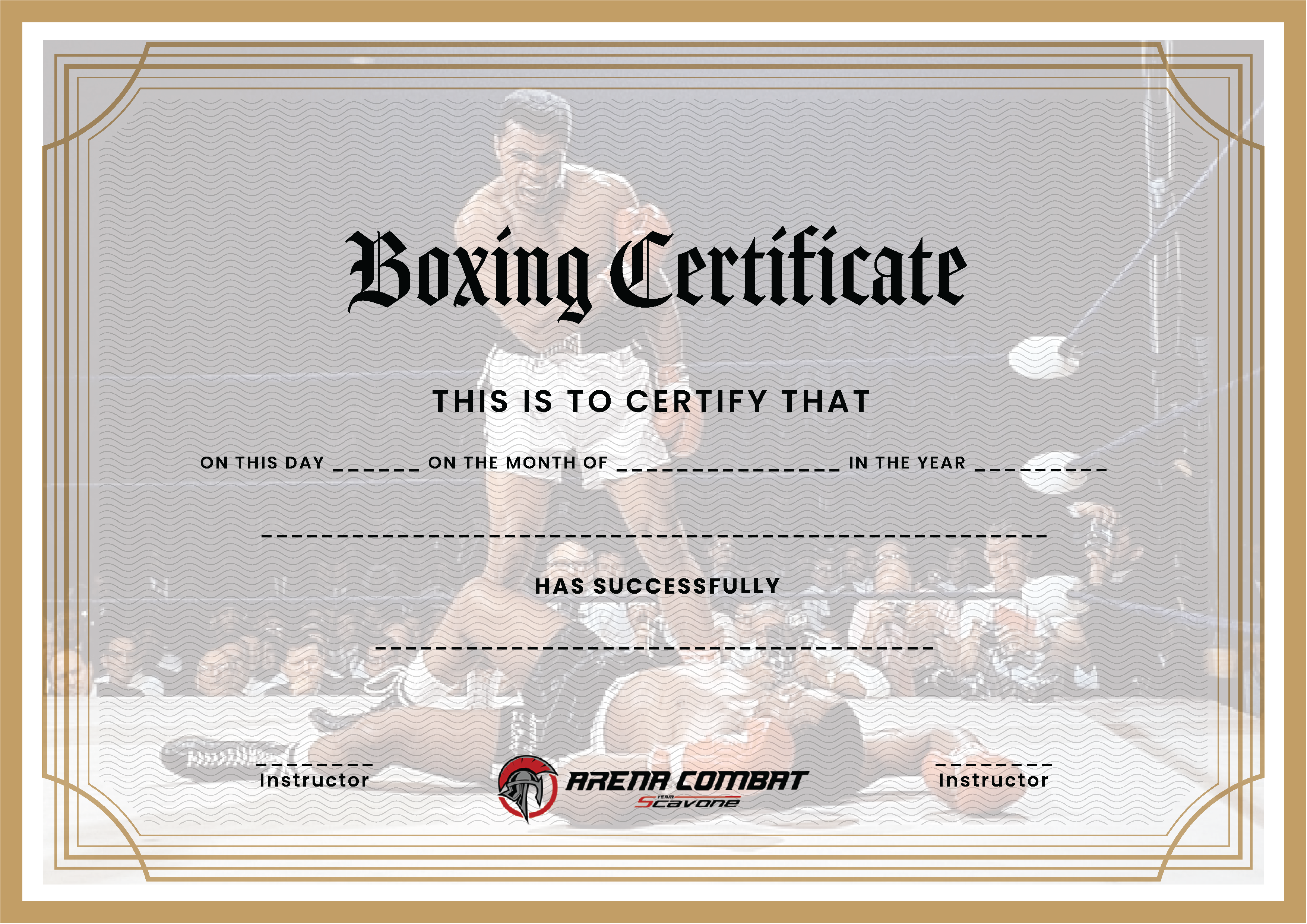 Graphic Design for Arena Combat, certificate for rank