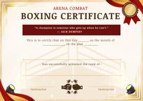 Arena Combat, certificate for rank entry by Lou Baobao