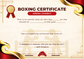 Arena Combat, certificate for rank entry by Lou Baobao
