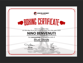 Arena Combat, certificate for rank entry by Alan Qosh