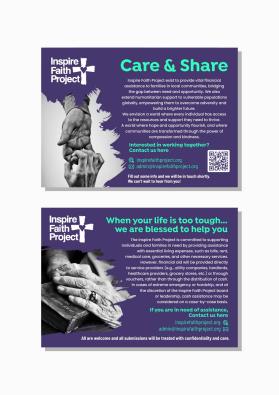 double sided design for post card for non profit charity. front is for people to donate money and the back is for people who need financial assists entry by widian_mertha