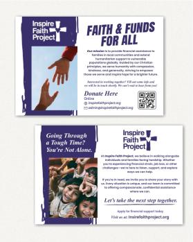 double sided design for post card for non profit charity. front is for people to donate money and the back is for people who need financial assists entry by Armchtrm