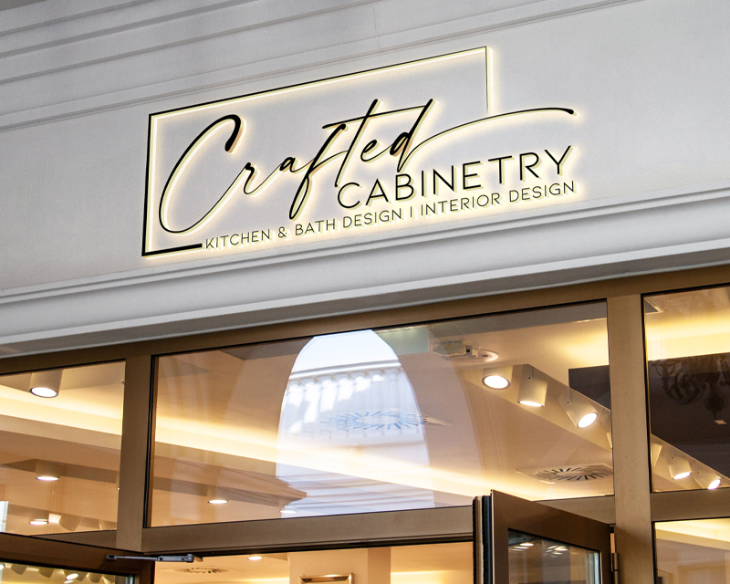 Logo Design for Crafted Cabinetry (company name) www.craftedcabinetry.com (website)