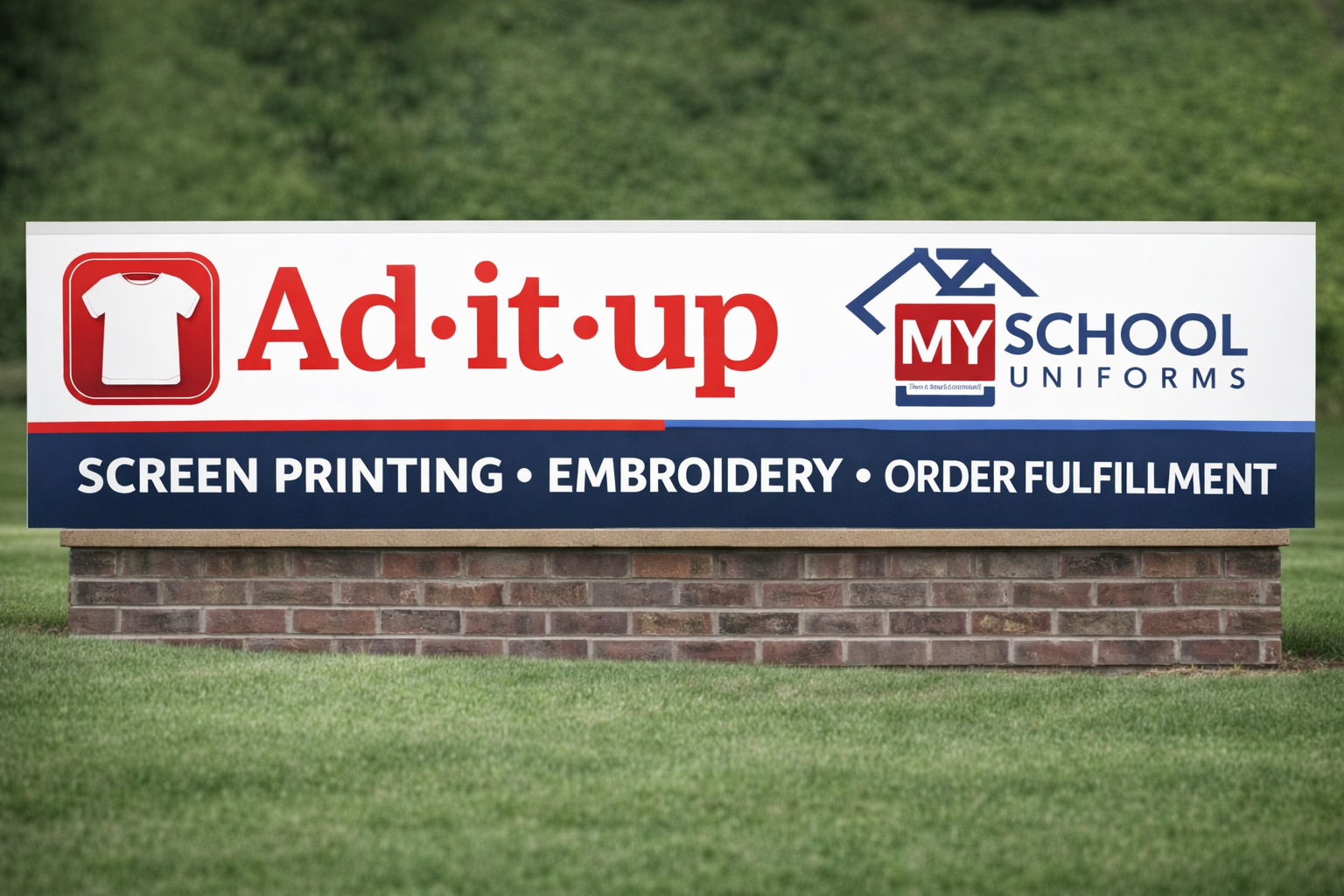 Graphic Design Entry 3746021 submitted by anila800 to the contest for Ad it up / My School Unifoms Monument Sign run by johnluc