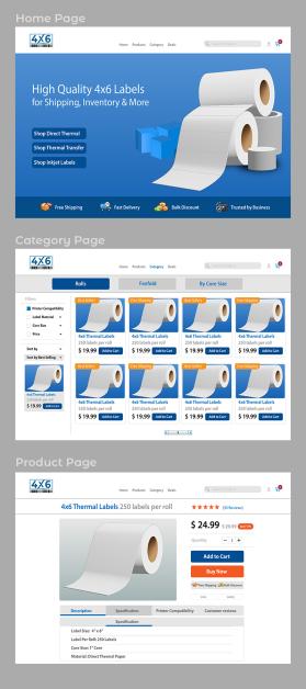 4x6Labels.com - REDESIGN OF HOMEPAGE, CATEGORY & PRODUCT PAGES entry by Hardikkumar Bharatkumar Bhatt