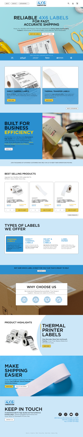 Web Design Entry 3850355 submitted by Muhromi to the contest for 4x6Labels.com - REDESIGN OF HOMEPAGE, CATEGORY & PRODUCT PAGES run by Mike A.