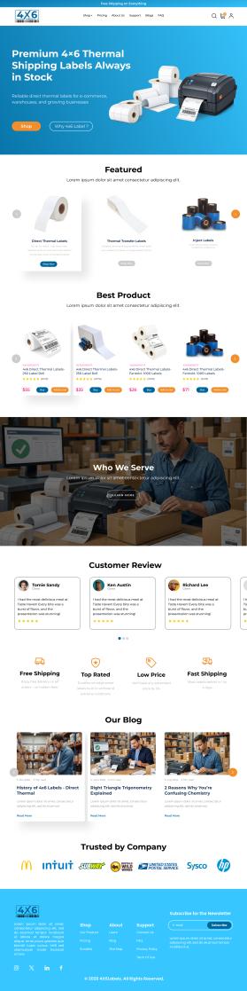 4x6Labels.com - REDESIGN OF HOMEPAGE, CATEGORY & PRODUCT PAGES entry by Sketchy Studio