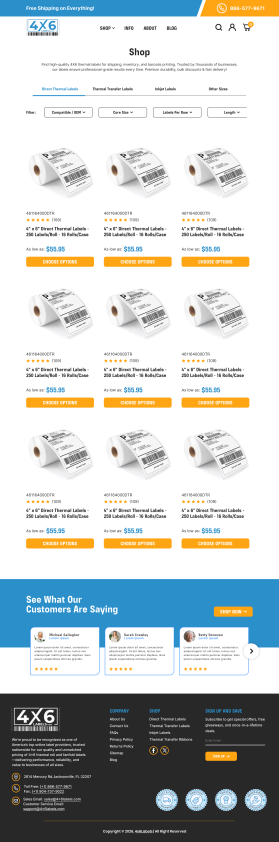 4x6Labels.com - REDESIGN OF HOMEPAGE, CATEGORY & PRODUCT PAGES entry by Donald Macjohn
