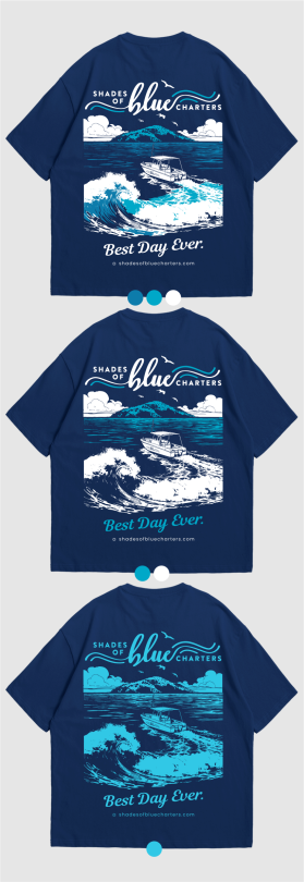 T-Shirt Design Entry 3882328 submitted by Armchtrm to the contest for Shades of Blue Charters run by mt_burzycki