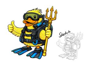 Mascot Design Entry 3890023 submitted by faisalartwork to the contest for Forge Dive Systems run by SVenForge