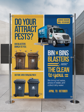 Need Banner for Tradeshow for Bin Blasters entry by Amr Abumady