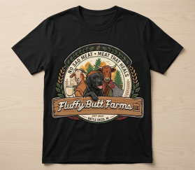 Fluffy Butt Farms T shirt contest entry by HatchDesigner92