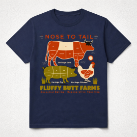 Fluffy Butt Farms T shirt contest entry by Kendrikiari