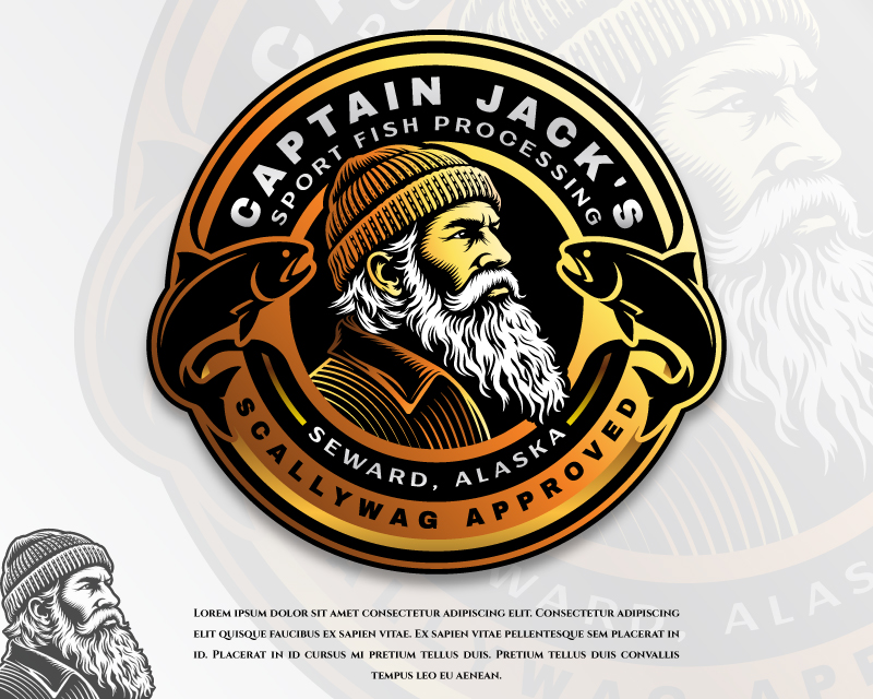 Logo Design for Captain Jack's Sport Fish Processing Seward, Alaska