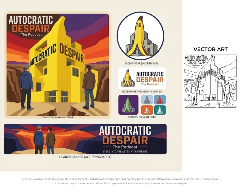 Graphic Design for Identity for "Autocratic Despair: The Podcast"