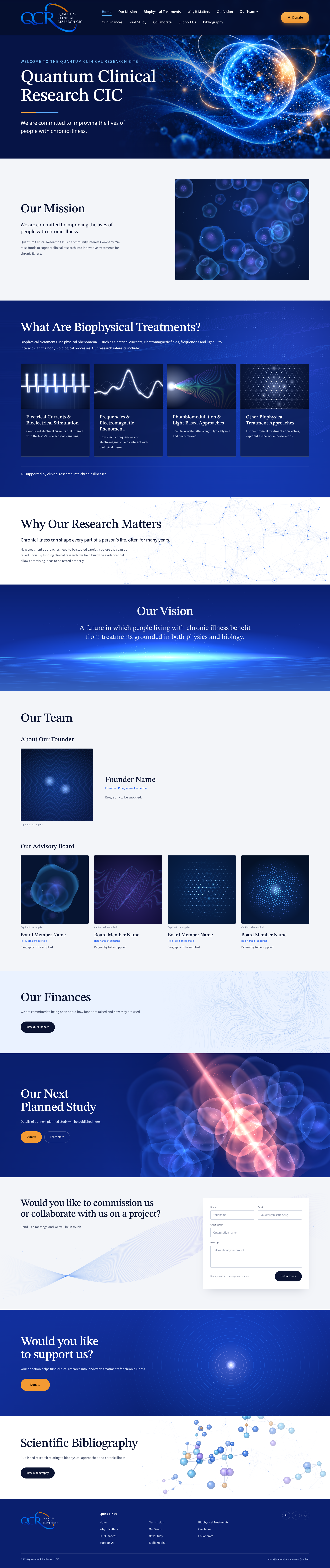 Web Design for Quantum Clinical Research CIC