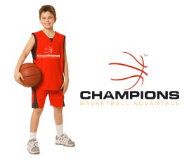 CHAMPIONS Basketball Advantage (Basketball Advantage is a subtitle and should be in smaller font) entry by Shark Attack