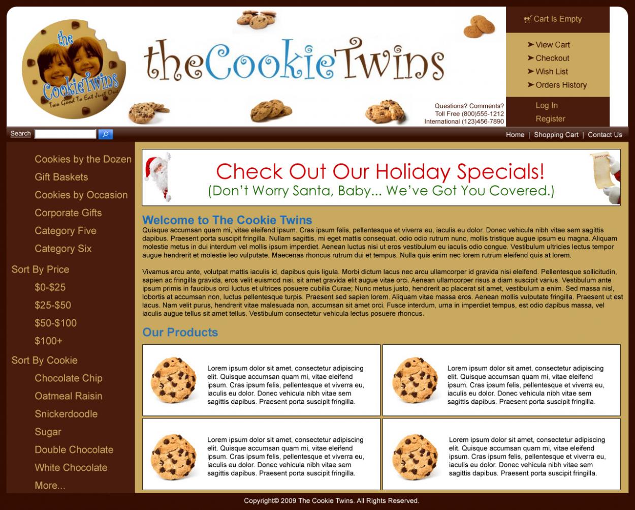Web Design for The Cookie Twins