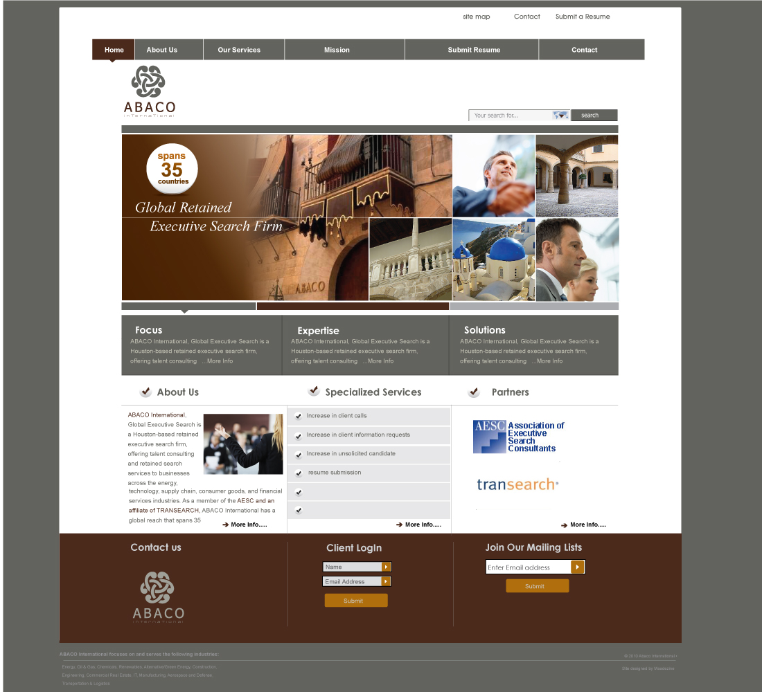 Web Design for ABACO International website